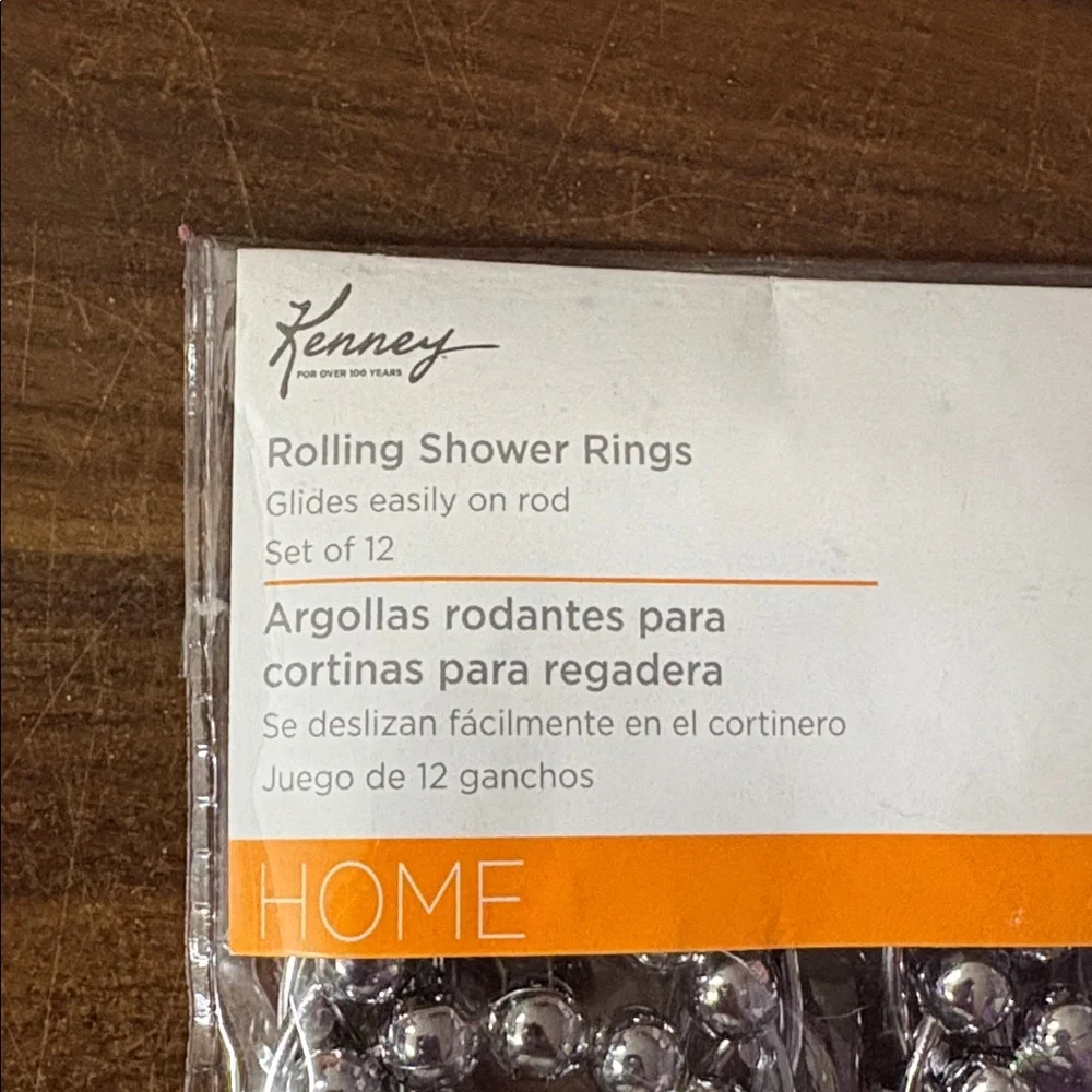 Set of 12 Silver Rolling Shower Rings